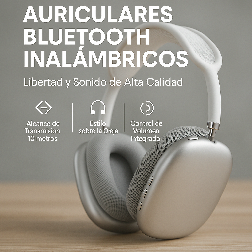 Nuevos Cascos PRO Max P9 – Auriculares Bluetooth plegables para trabajo y viaje